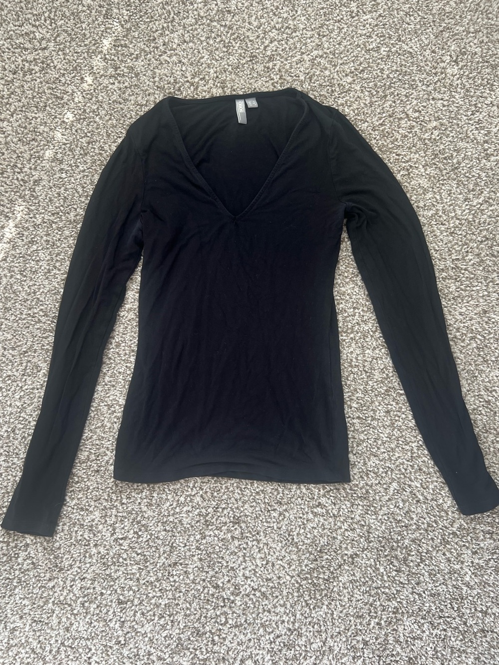 ASOS Women's Black Long-Sleeve V-Neck Top